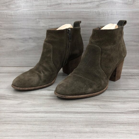 Madewell Booties Womens 6.5 Brenner Brown Suede Heeled Ankle Boots - Picture 3 of 11